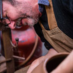 Doug Fitch and Hannah McAndrew making a jug for me